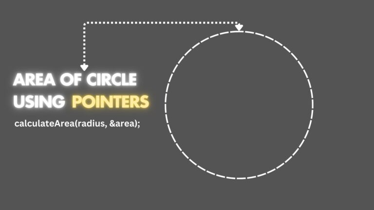 c program to find area of circle using pointers