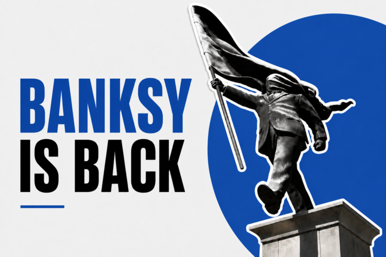 The True Meaning Behind Banksy’s New Art: the London Flag Statue